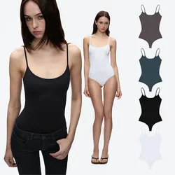 Tank Slim-Fit Camisole Bodysuit, Stretchy and Slimming, Suitable for Layering or Wearing Alone, Seamless Slim-Fit Versatile Top, Tight-Fitting Base La