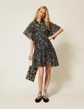 Robe courte chemisier florale - TWINSET - FashionsVida