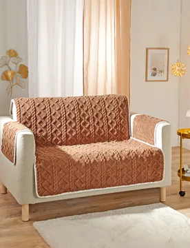 Sesselschoner 2-Sitzer 120 x 150 cm braun - Eldo - FashionsVida