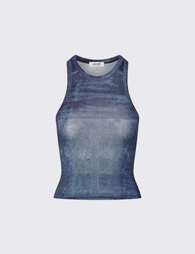 LIU JO top donna effetto denim