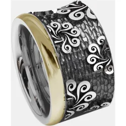 Anillo de plata con detalles de oro laminado
