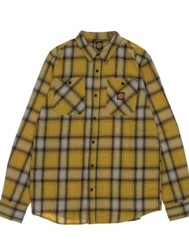 Camicia Manica Lunga Uomo Apex Shirt Mustard Check - Santa Cruz - FashionsVida