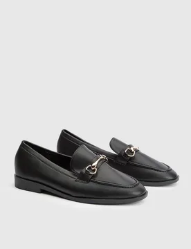 Women's Jessie Faux Leather Metal Snaffle Loafers in Black Size: 7 - Black - Size: 7 - Wallis - FashionsVida