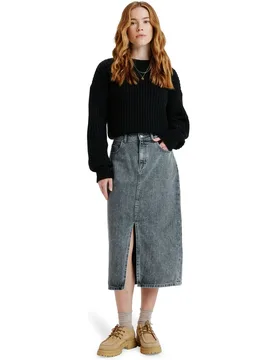 Falda denim de medio largo de mujer Cold Winds - Roxy - FashionsVida