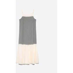 Vestido bimateria línea a