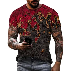 Men's 3D Printed Short Sleeve T-Shirt - Daily Outing Loose Street Style, 3D Men's Holiday Gift Top
