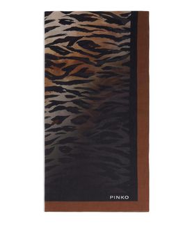 Sciarpa con stampa animalier e nera