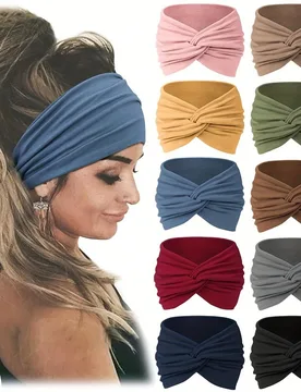 Piezas Diademas para mujer Envolturas de cabello africanas anchas Diademas turbante extra para mujer Diademas deportivas grandes elásticas antidesliz - Shein - FashionsVida