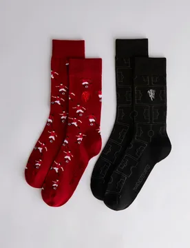 Manchester United Player and Pitch 2 Pack Sock Set Multi - Wiebo - FashionsVida