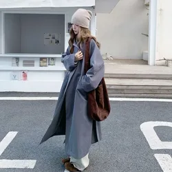 A new youthful versatile comfortable and skin-friendly casual fashion long trench coat