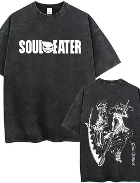 Washed Vintage Anime Soul Eater Soul Evans Maka Albarn Graphic T-shirt Men's Retro Manga T Shirts Men Fashion Oversized T-shirts - Aliexpress - FashionsVida