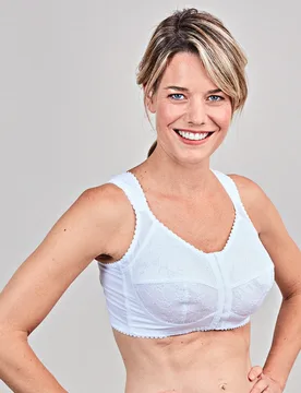 Bügelloser BH mit Frontverschluss weiß, Cup C - 3Pagen - FashionsVida