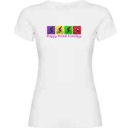 Maglietta A Maniche Corte Happy Pedal Dancing White