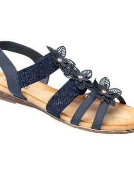 Stretch-Sandalette „Silke“ 40 blau - wonderwalk - FashionsVida
