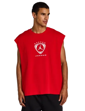 Brooklyn Uomo - Canotte Rosso - Taglia S - Jersey di cotone S - Jordan - FashionsVida