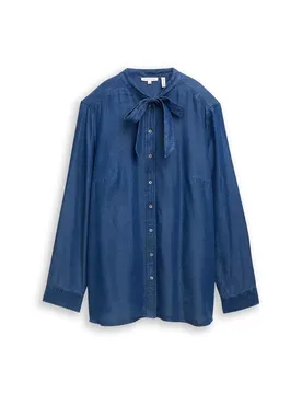 Blouse denim look with bow tie female