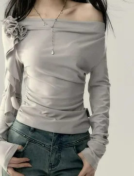 Fashion Featuring Unique Rose Ribbon Design Versatile and Slimming Top Stylish Long-sleeved T-shirt for Women's Spring 2026 New - Aliexpress - FashionsVida
