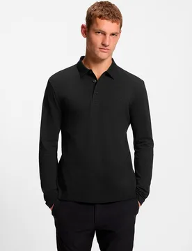 Polo manga larga de hombre con contrastes tallas grandes - Boss - FashionsVida