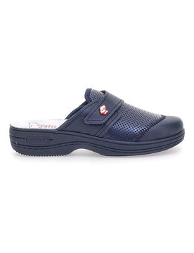 Ciabatte Da Lavoro Blu Vera Pelle Made In Italy 1568 40