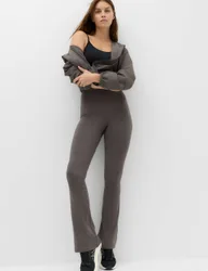 Essential High Waisted Flared Leggings Mid Grey female