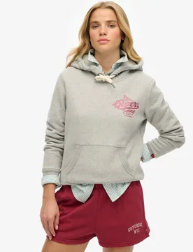 Superdry Damen Athletic Metallic Hoodie Grau - Größe: 44 - 79.99 - FashionsVida