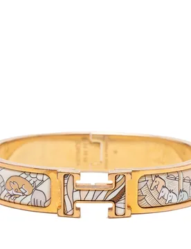 Narrow Enamel Cosmographia Universalis Clic H Bracelet PM - Hermès - FashionsVida