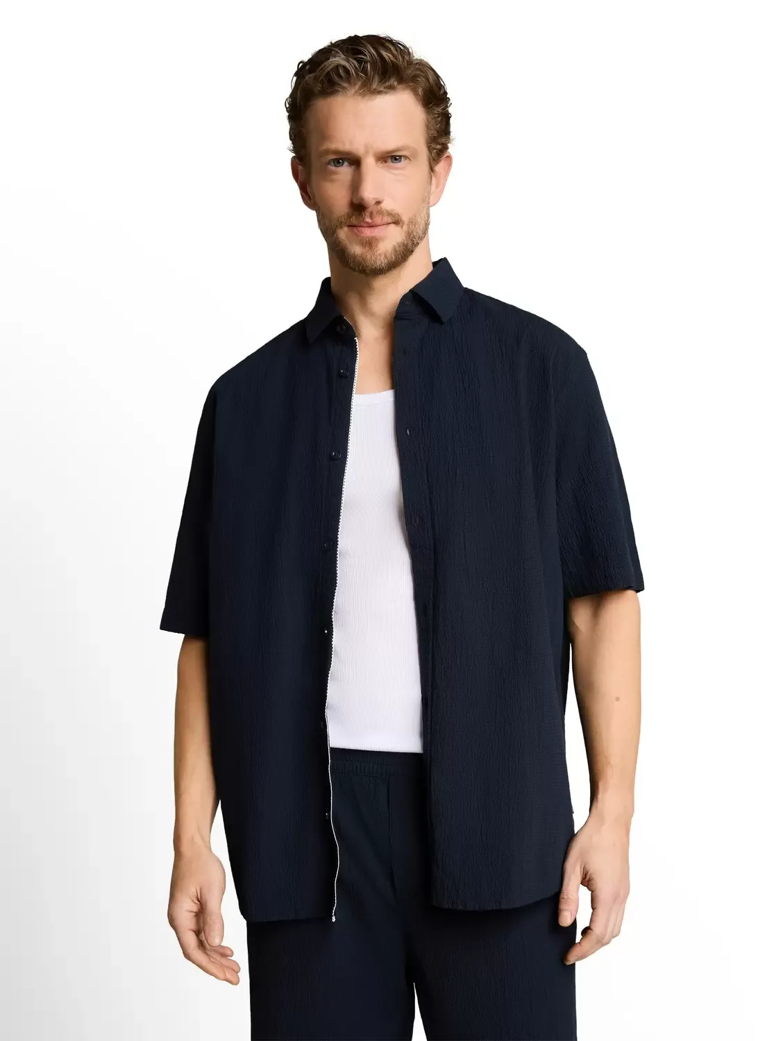 Comfort striped seersucker shi male - S - FashionsVida