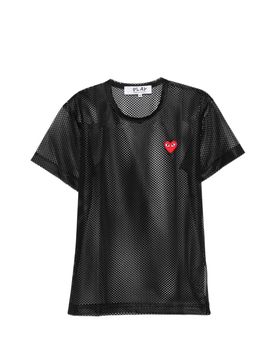 Comme Des Garçons Play Men's Mini Emblem Mesh T-Shirt