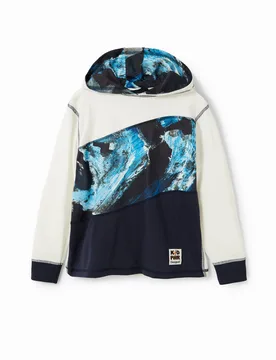 T-shirt capuche patchwork WHITE 5/6 male - Desigual - FashionsVida