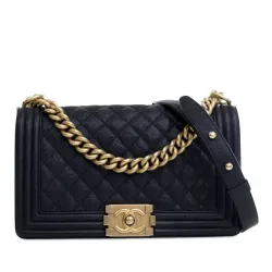 Old Medium Quilted Caviar Boy Flap