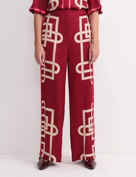 Satin Printed Trousers Red female - Sportscraft - FashionsVida