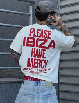 T-Shirt Manches Courtes Imprimé Xl Blanc - Bershka - FashionsVida