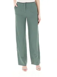 Pantalone misto lino PETROLIO 38