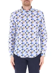Camicia misto lino AZZURRO L