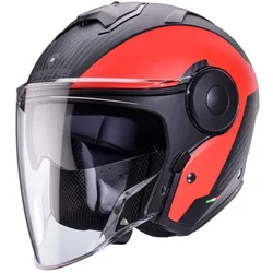 Casco Moto Jet SOHO MILANO Nero Opaco Rosso taglia M