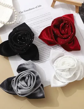 Bright Silk Wrinkled Rose Flower Brooch Women's Jewelry Accessories Pin Wedding Party Banquet Gift Corsage - Aliexpress - FashionsVida