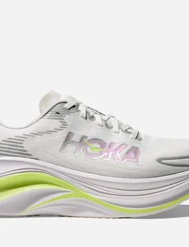 Men's Skyward X 2 Road Running Shoes in White/Neon Yuzu, Size 12.5 - HOKA - FashionsVida
