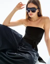 Top Bandeau À Nœud S Noir