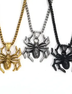 European and American Niche Fashion Insect Personality Spider Stainless Steel Men's Pendant Necklace - Aliexpress - FashionsVida
