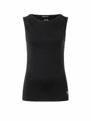 Canotta da yoga da donna in bambù a collo alto nero XS