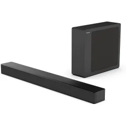Barra de sonido HS2100 2.1 240W, Dolby Audio, subwoofer inalámbrico