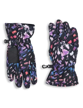 Printed Kids Ski Gloves - Black - Black - Size: L - Mountain Warehouse - FashionsVida