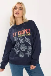 St Tropez' Shell Sweatshirt - Mid Navy - Size: 18