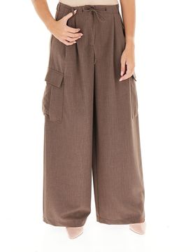 Pantalone wide leg MARRONE S