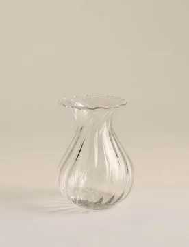 Small Fluted Glass Bouquet Vase Clear - M&S - FashionsVida