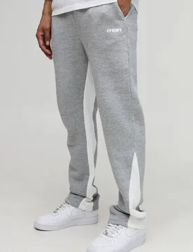 Herren Regular Fit Herren Zwickel Jogginghose Grey Marl Größe Medium - boohooMAN - FashionsVida
