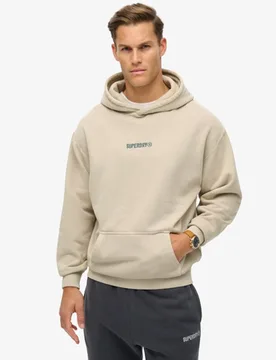 Superdry Herren Hoodie mit Lockerer Passform und Mikro-logo Beige - Größe: S - 79.99 - FashionsVida