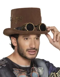 Steampunk-Zylinder Kostümaccessoire braun
