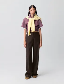 Pantalón de mujer recto de lana - CLAUDIE PIERLOT - FashionsVida