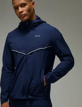 Mens Man Active Running Ripstop Vent Windbreaker - Navy Nylon - Size X-Small - boohooMAN - FashionsVida